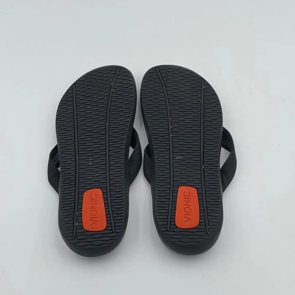 Vionic Tide Toe Post Sandals Black Men’s Orthotic Flip Flops